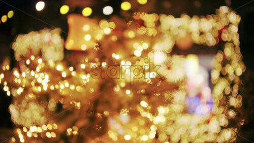 Abstract golden bokeh lights filling the frame